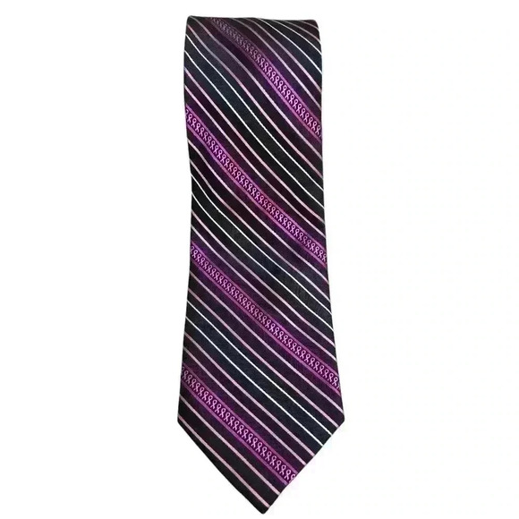 Diane Katzman Pink Ribbon Necktie Silk  3.5” Wide - Picture 2 of 7